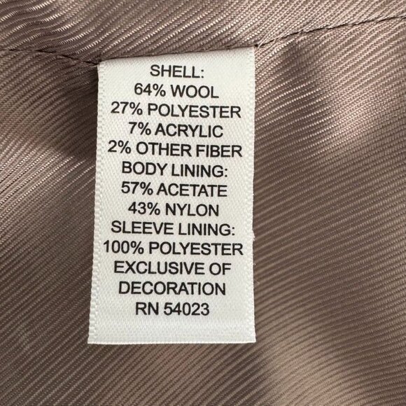 Banana Republic Taupe Ivory Wool Blend Herringbone Tweed 3D Floral Blazer 12 P - Picture 14 of 16